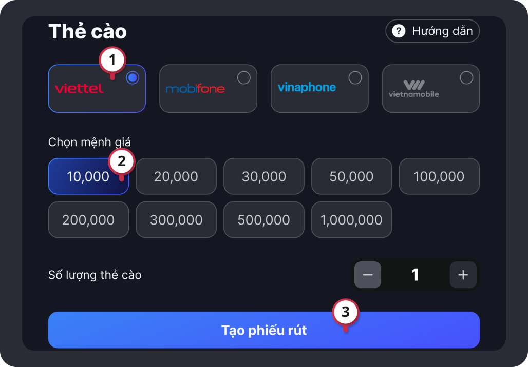 withdraw phonecard instruct